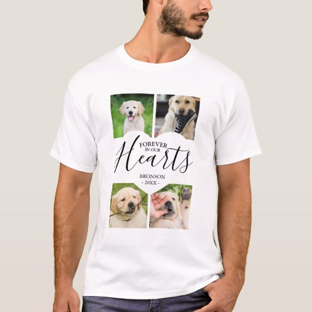 Modernes für immer in unserem Herzen Haustierfoto- T-Shirt (Vorderseite)