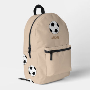 Modernes Fußball Personalisiert Beige Bedruckter Rucksack