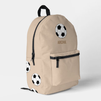 Modernes Fußball Personalisiert Beige Bedruckter Rucksack