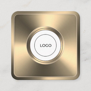Modernes, futuristisches, goldenes Rahmen mit Logo Quadratische Visitenkarte