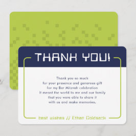 MODERNES GAMING DANKS Bar Mitzvah Marine blau Limo Dankeskarte