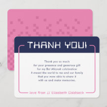 MODERNES GAMING DANKS Bat Mitzvah Marine blau rosa