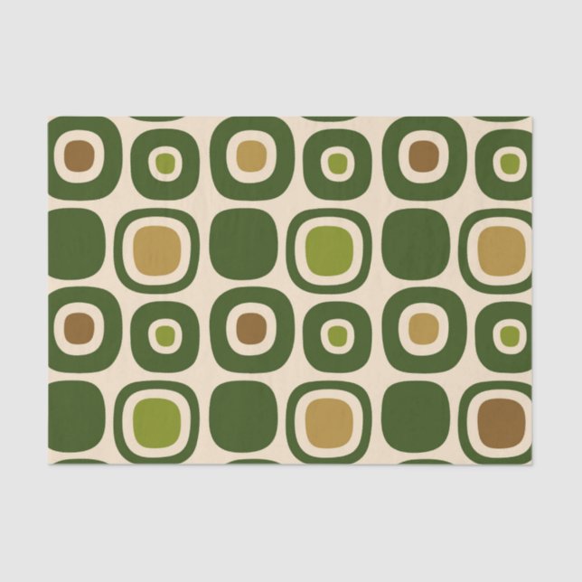 Modernes Gartenmuster Mitte des Jahrhunderts Seidenpapier (Vorderseite)