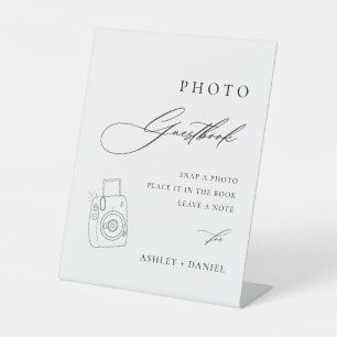 Modernes Gästebuch für Hochzeiten Foto Sockelschild