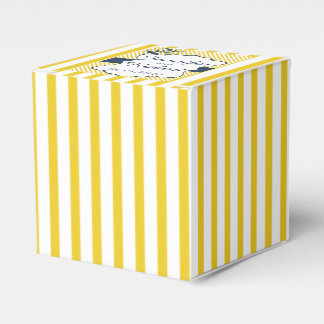 Modernes Gastgeschenk Hochzeit mit blauen und gelb Geschenkschachtel