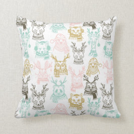 Modernes geätztes Art-Waldtier-Weihnachten Kissen