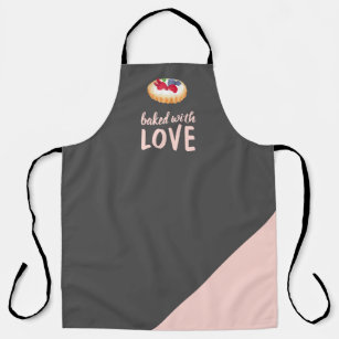 Modernes Gebäck, gebacken mit Liebe grauem rosa Bl Schürze