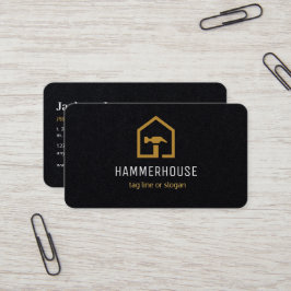 Modernes Gebäude für Schwarz und Golden Constructi Visitenkarte