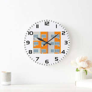 Modernes Gebäude mit Klimaanlage Große Wanduhr