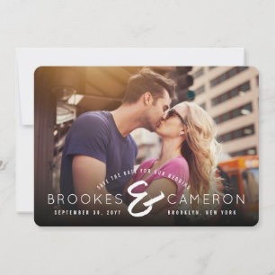Modernes, gebürstetes Ampersand-Foto Save the Date