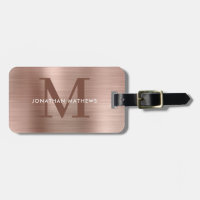 Modernes, gebürstetes Metallic-Rose-Gold-Monogramm