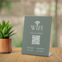 Modernes gedämpftes grünes WLAN-Netzwerk-Passwort-