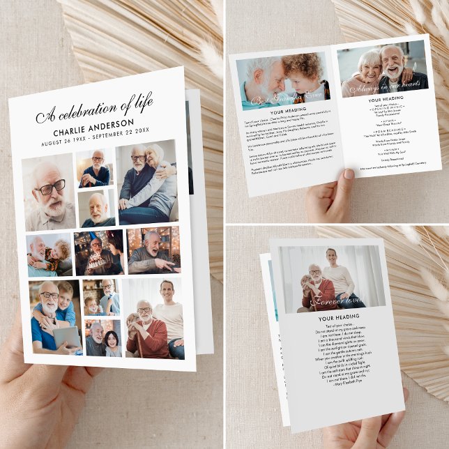 Modernes gegliedertes 14-Foto-Gedenkprogramm/Beerd Programm (Von Creator hochgeladen)