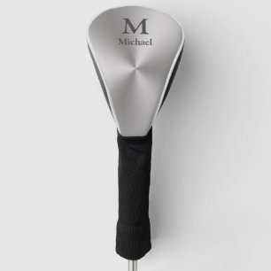 Modernes, gegossenes Metall-Aussehen Grau Monogram Golf Headcover
