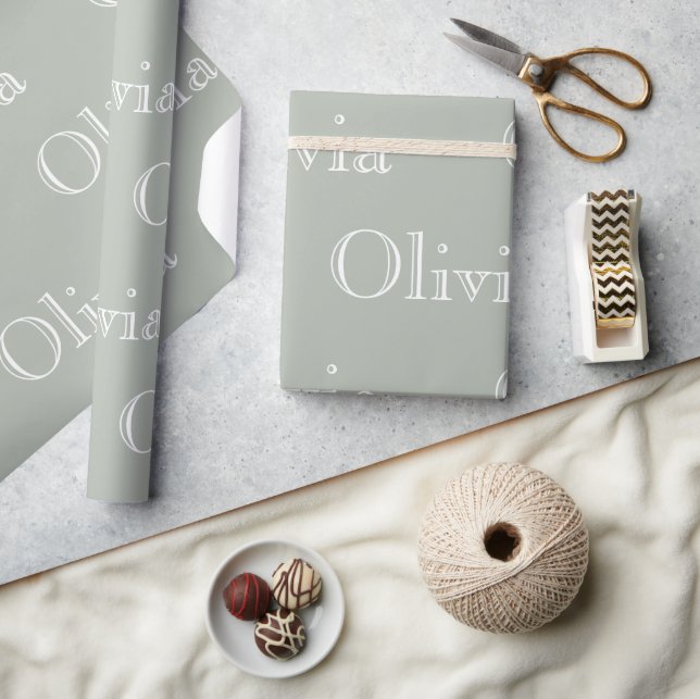 Modernes Gehäuse Personalisierter PastellScript Na Geschenkpapier (Kunsthandwerk)