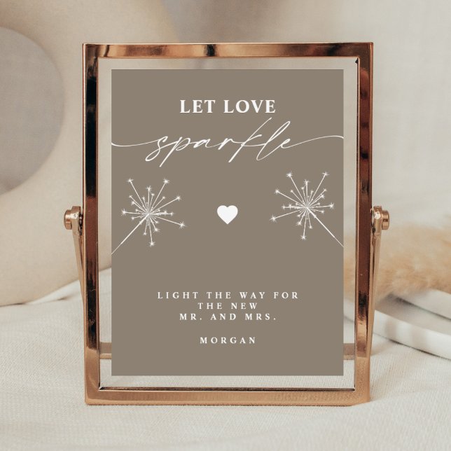 Modernes, Gelassen Liebe Sparkle Sign Wedding Tabl Poster (Von Creator hochgeladen)