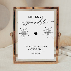 Modernes, Gelassen Liebe Sparkle Sign Wedding Tabl Poster