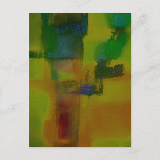 Modernes Gelb-Abstrakt Postkarte (Vorderseite)