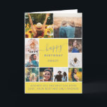 Modernes, gelb-graues 10-Foto-Collage-Gitter Karte<br><div class="desc">Modernes,  schlichtes,  gelbes Grau10-Foto-Kollagengitter mit gelb bearbeitbaren Farben und moderner Typografie.</div>