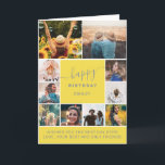 Modernes, gelb-graues 10-Foto-Collage-Gitter Karte<br><div class="desc">Modernes,  schlichtes,  gelbes Grau10-Foto-Kollagengitter mit gelb bearbeitbaren Farben und moderner Typografie.</div>