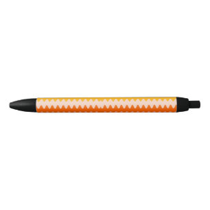 Modernes Gelb, Orange und Weiß Zig Zag Muster Kugelschreiber