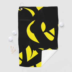 Modernes Gelb / Schwarz Golfhandtuch