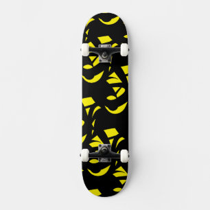 Modernes Gelb / Schwarz Skateboard