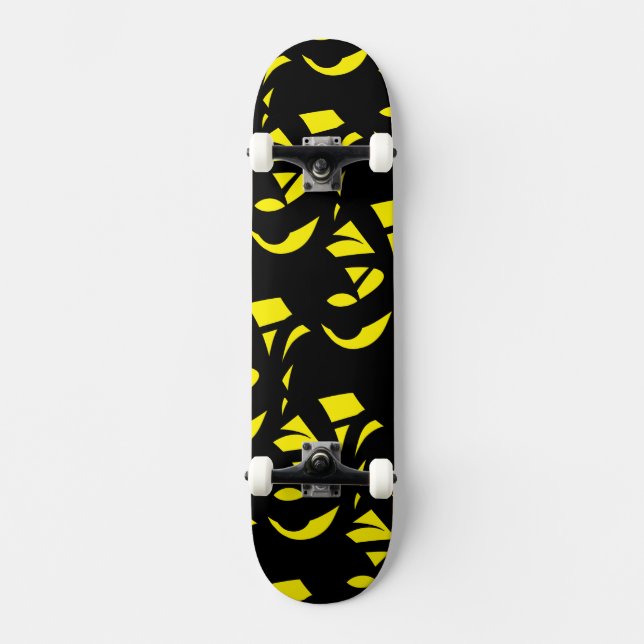 Modernes Gelb / Schwarz Skateboard (Vorderseite)
