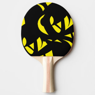 Modernes Gelb / Schwarz  Tischtennis Schläger