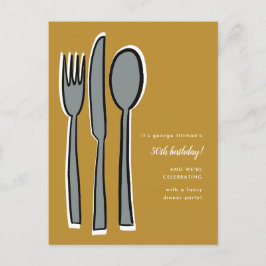 Modernes Gelbes 50. Geburtstagsfest Party Ankündigungspostkarte