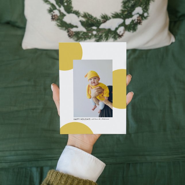 Modernes Gelbes Happy Holidays Foto (Von Creator hochgeladen)