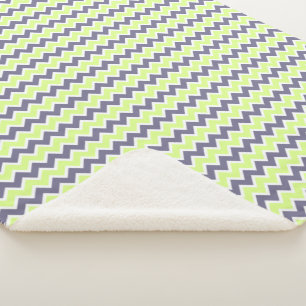 Modernes Gelbes Limones Dunkles Grau Zickzack Sherpadecke