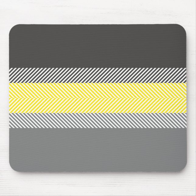Modernes gelbes u. graues geometrisches mousepad (Vorne)