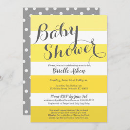 Modernes Gelbes und Grau Striped Einladung