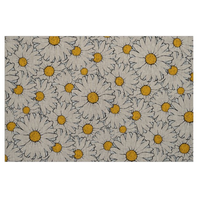 Modernes gelbes weißes Daisy-Muster Stoff (Fat Quarter (45,7 x 55,9 cm))
