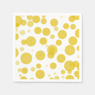 Modernes Gelbes Weißes Polka Dot Bubbles Party Serviette
