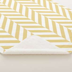 Modernes gelbes Zickzack Herringbone-Muster Sherpadecke