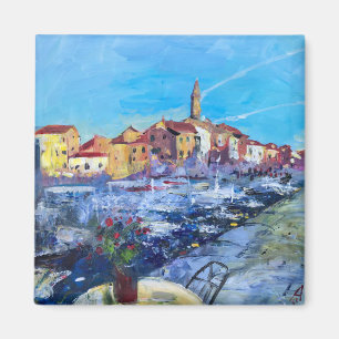 Modernes Gemälde Sommer Rovinj in Kroatien Magnet