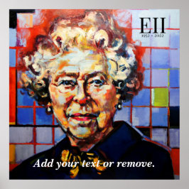 Modernes Gemälde von Königin Elisabeth II. Poster