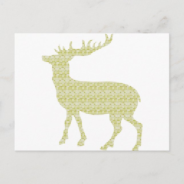 Modernes gemustertes Hirsch Postkarte (Vorderseite)