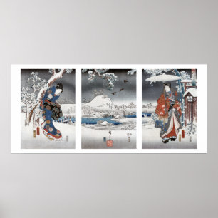 Modernes Genji Triptychon-Plakat Poster