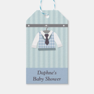 Modernes Gentleman Baby Boy Dusche Party Geschenkanhänger