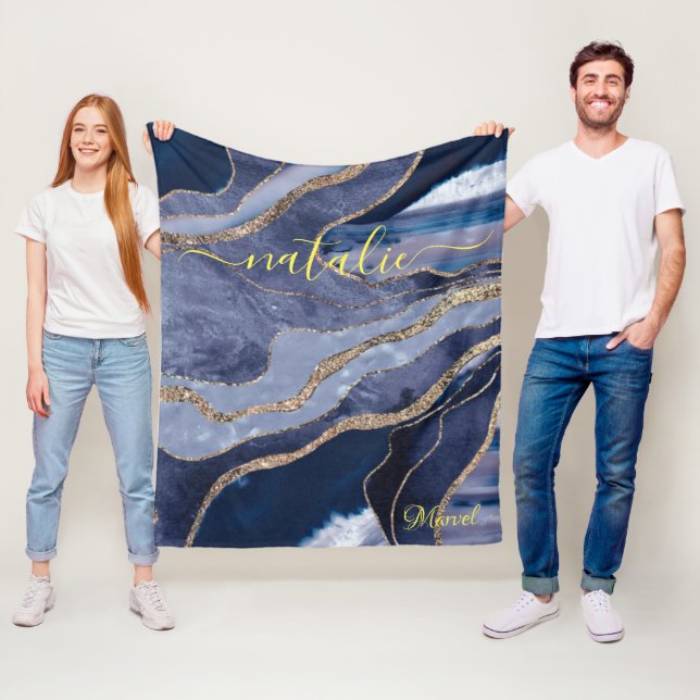 Modernes Geode Agate Personalizable Fleece Blanket (Beispiel)