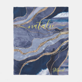 Modernes Geode Agate Personalizable Fleece Blanket
