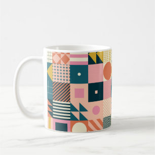 Modernes geometrisch abstraktes Musterdesign mit S Kaffeetasse