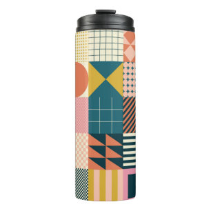 Modernes geometrisch abstraktes Musterdesign mit S Thermosbecher