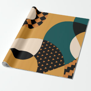 Modernes geometrisch abstraktes Patchwork-Muster, Geschenkpapier