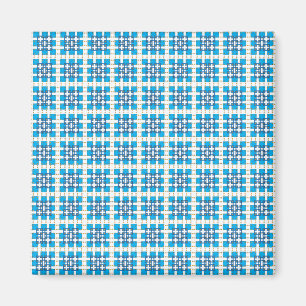 Modernes geometrisch blaues Seekartenmuster Magnet