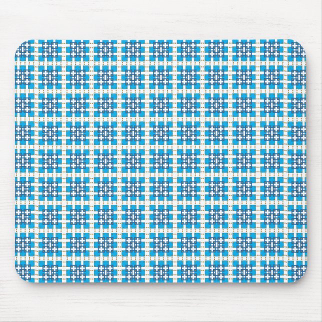Modernes geometrisch blaues Seekartenmuster Mousepad (Vorne)