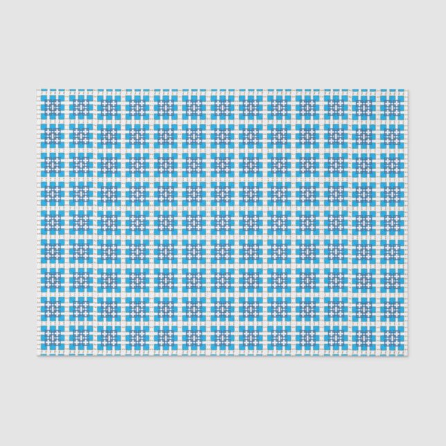 Modernes geometrisch blaues Seekartenmuster Seidenpapier (Vorderseite)